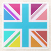 Glazen Onderzetters - Vlag met meerkleurige Uniefa (Voorkant)