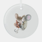 Glazen Ornament - Kerst Muizen (Voorkant)