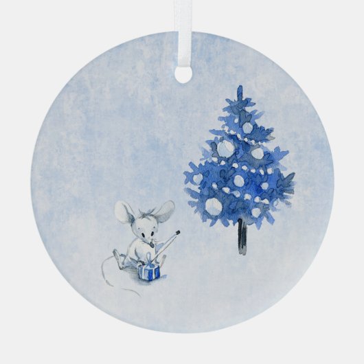 Glazen Ornament - Kerstmuis (Achterkant)