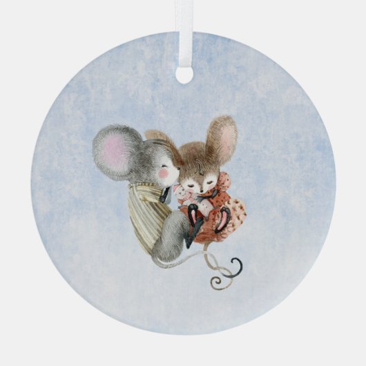 Glazen Ornament - kerstmuizen (Achterkant)