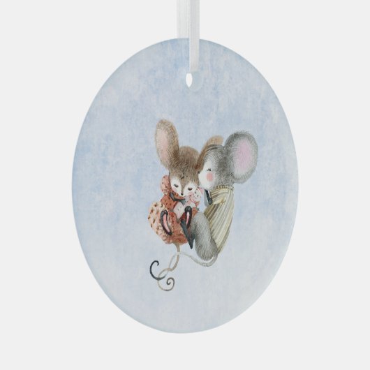 Glazen Ornament - kerstmuizen (Voorkant Rechts)