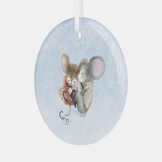 Glazen Ornament - kerstmuizen (Voorkant links)