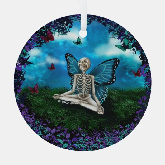 Glazen Ornament - Skelet Melk (Achterkant)