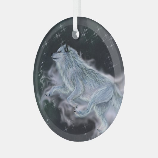 Glazen Ornament - Spirit Wolf (Voorkant links)