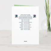 Glazen Ornamenten op perzik Damask (gepersonalisee Feestdagen Kaart (Achterkant)