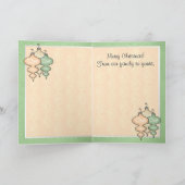 Glazen Ornamenten op perzik Damask (gepersonalisee Feestdagen Kaart (Binnen)