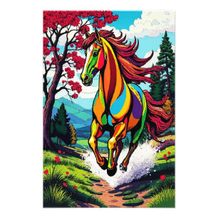 GLAZEN PAARD FOTO AFDRUK