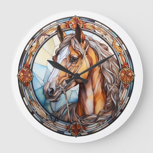 glazen paard grote klok (Voorkant)
