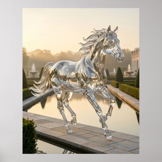 Glazen Paard Tuin Dageraad Poster (Voorkant)