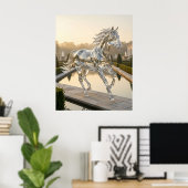 Glazen Paard Tuin Dageraad Poster (Thuiskantoor)
