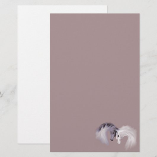 "Glazen paarden" ~ Lavender Stationery Briefpapier (Voorkant / Achterkant)