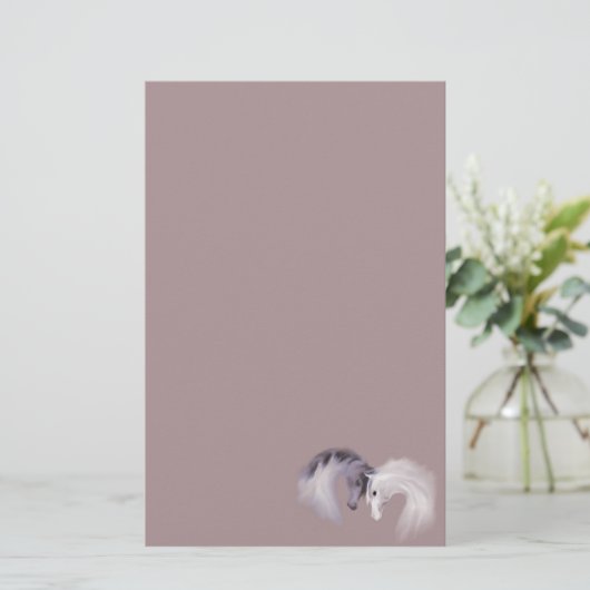 "Glazen paarden" ~ Lavender Stationery Briefpapier (Staand voorkant)