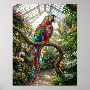 Glazen Papegaai Jungle Radiance Poster
