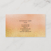 Glazen perzik pastel roze goud VIP ombre glitter1 Visitekaartje (Achterkant)