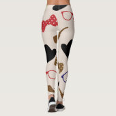 Glazen Petten en snor achtergrond Leggings (Achterkant)