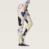 Glazen Petten en snor achtergrond Leggings (Rechts)