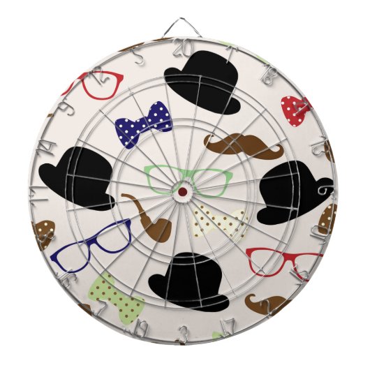Glazen, Petten en snor Dartbord (Voorkant)