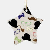 Glazen, Petten en snor Keramisch Ornament (Rechts)