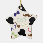 Glazen, Petten en snor Keramisch Ornament (Links)
