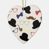 Glazen, Petten en snor Keramisch Ornament (Links)