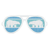 Glazen Polar Beer Zwemmen Aviator Zonnebril (Voorkant)