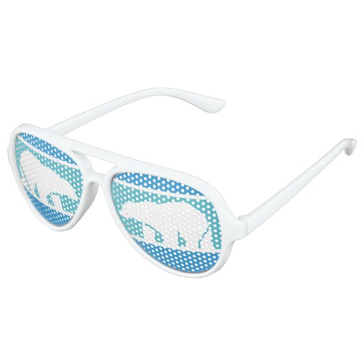 Glazen Polar Beer Zwemmen Aviator Zonnebril (Gekanteld)