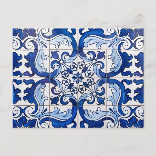 Glazen Portugese Azulejo Tegels Briefkaart (Voorkant)