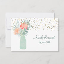 Glazen pot met vorst-effect voor trouw-RSVP