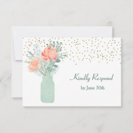 Glazen pot met vorst-effect voor trouw-RSVP RSVP Kaartje