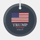 GLAZEN PRESIDENT DONALD TRUMP KERSTVERSIERING GLAS ORNAMENT (Voorkant)