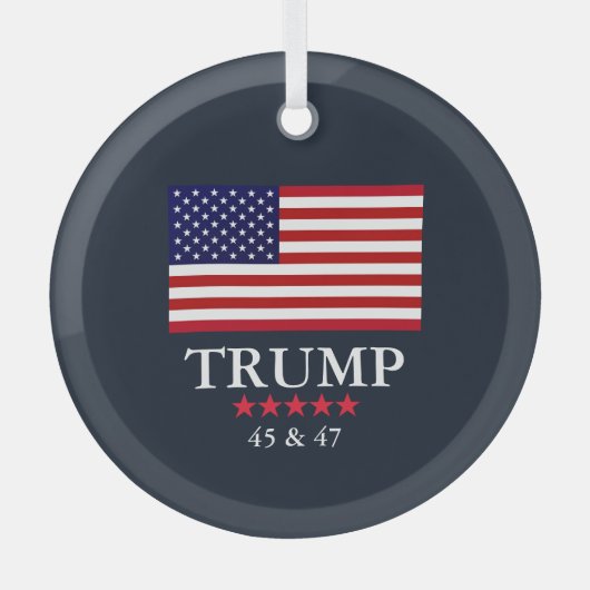 GLAZEN PRESIDENT DONALD TRUMP KERSTVERSIERING GLAS ORNAMENT (Voorkant)