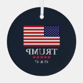 GLAZEN PRESIDENT DONALD TRUMP KERSTVERSIERING GLAS ORNAMENT (Achterkant)