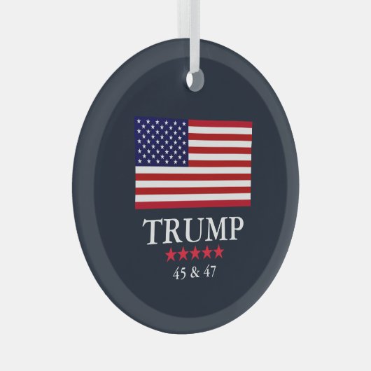 GLAZEN PRESIDENT DONALD TRUMP KERSTVERSIERING GLAS ORNAMENT (Voorkant Rechts)