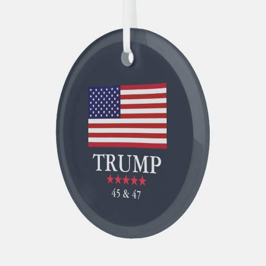 GLAZEN PRESIDENT DONALD TRUMP KERSTVERSIERING GLAS ORNAMENT (Voorkant links)