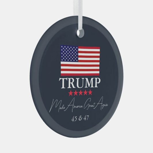 GLAZEN PRESIDENT DONALD TRUMP KERSTVERSIERING GLAS ORNAMENT (Voorkant Rechts)