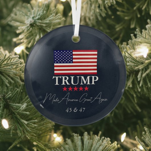 GLAZEN PRESIDENT DONALD TRUMP KERSTVERSIERING GLAS ORNAMENT (Insitu)
