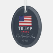 GLAZEN PRESIDENT DONALD TRUMP KERSTVERSIERING GLAS ORNAMENT (Voorkant links)
