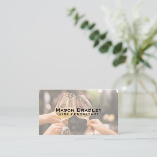 Glazen Proost | Wijnmakerij Visitekaartje (Staand voorkant)
