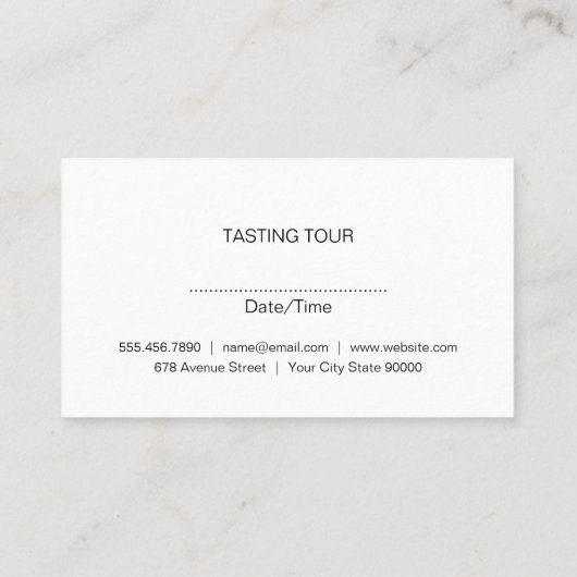 Glazen Proost | Wijnmakerij Visitekaartje (Achterkant)