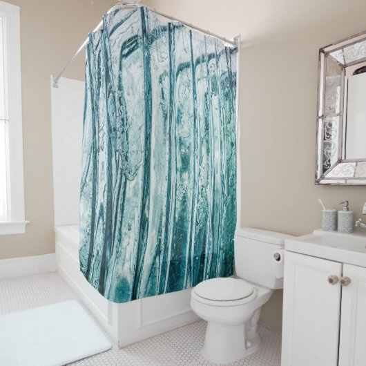 Glazen raam-ijskristalvorst douchegordijn (In situ)