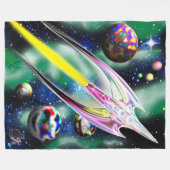 Glazen Raket Fleece Deken (Voorkant (Horizontaal))