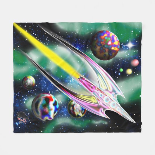 Glazen Rocket Fleece Deken (Voorkant (Horizontaal))