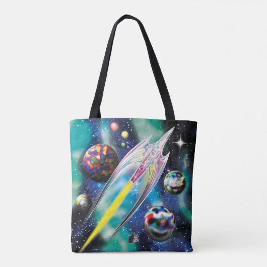 Glazen Rocket Tote Bag (Achterkant)