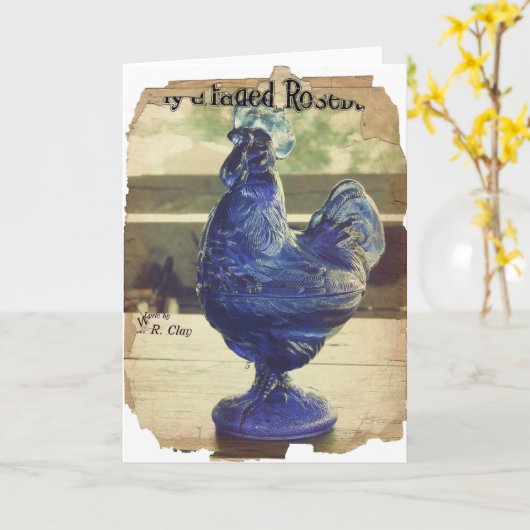 Glazen roos 2 kaart (Gele Bloem)