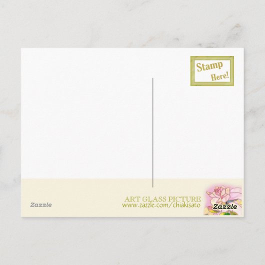 Glazen Roos Elegant Happy Birthday Briefkaart (Achterkant)