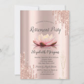 Glazen Roos Gold Glitter Drift Lotus Retirement Kaart (Voorkant)