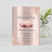 Glazen Roos Gold Glitter Drift Lotus Retirement Kaart (Staand voorkant)