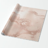 Glazen Roos Gold Peach Roos Abstract Molten Metaal Cadeaupapier (Uitgerold)