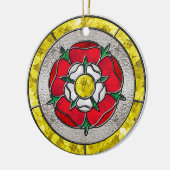 Glazen Roos Keramisch Ornament (Links)