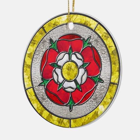 Glazen Roos Keramisch Ornament (Links)